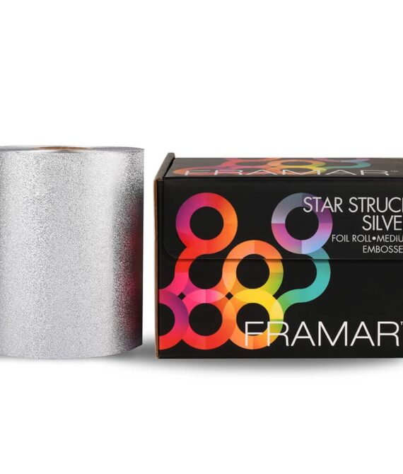 FRAMAR Star Struck Silver Hair Foil Roll, Medium Embossed, 5″*320ft